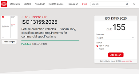 历史性突破 | Ezpay环境主导！首个由中国企业牵头编制的环卫装备ISO国际标准正式发布！